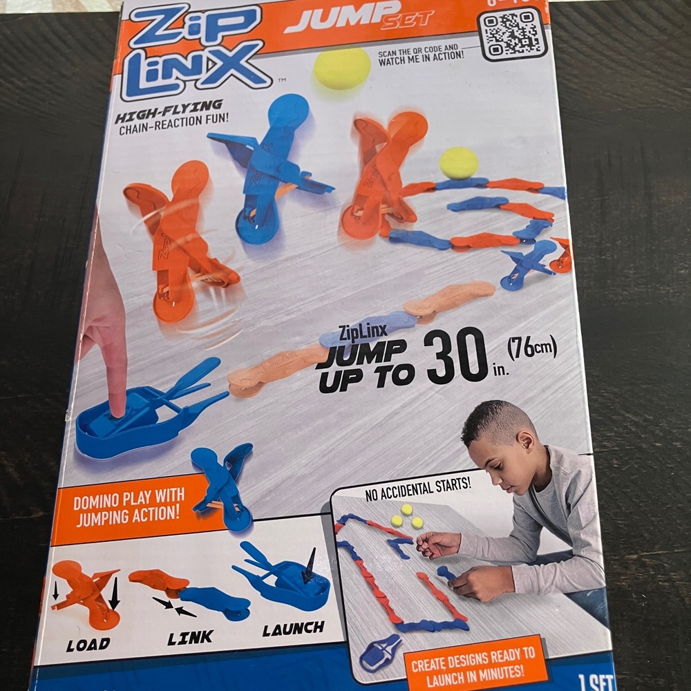 Zip Linx Jump Set High Flying Chain Reaction Fun Domino Play Toy Ages 6+ - Picture 3 of 6